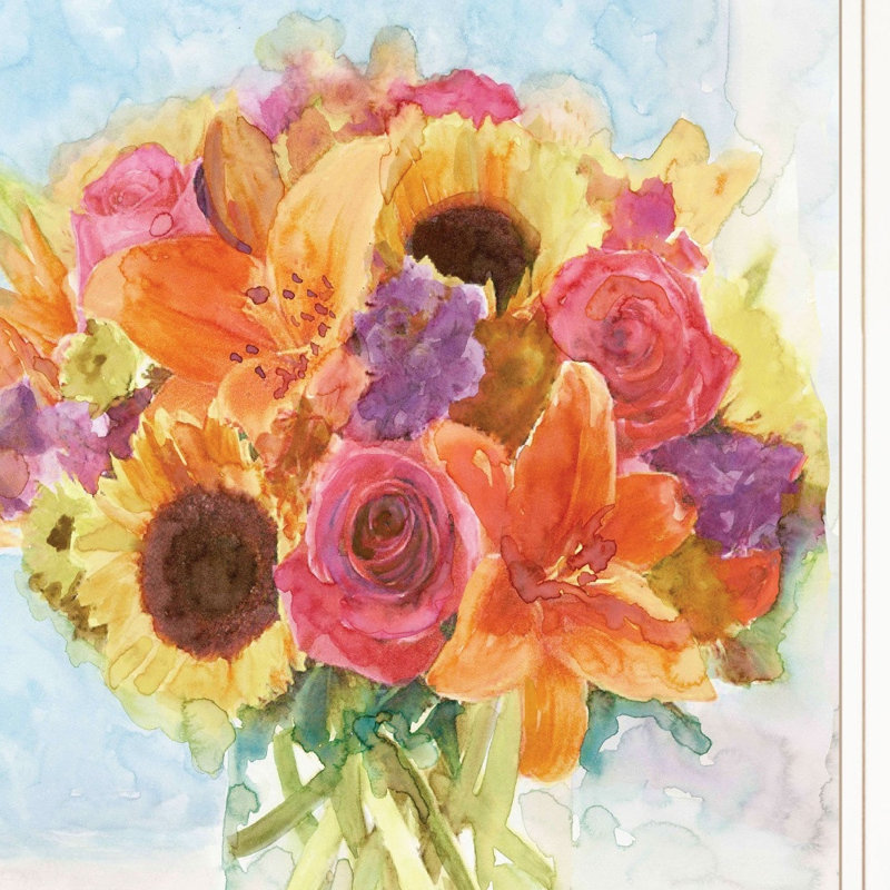 Vases avec fleurs, art mural, Cadre blanc