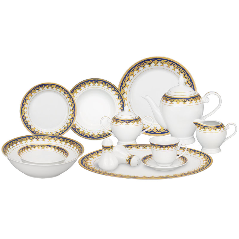 Porcelain China Dinnerware Set 57 Piece - Service for 8