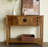 Rustic Solid Wood Console Table with 6 Drawers & Cabinet Storage