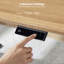 Ergonomic Electric Standing Desk with 30° Slanted Edge, Natural Wood Style, Quiet Lift for Home Office