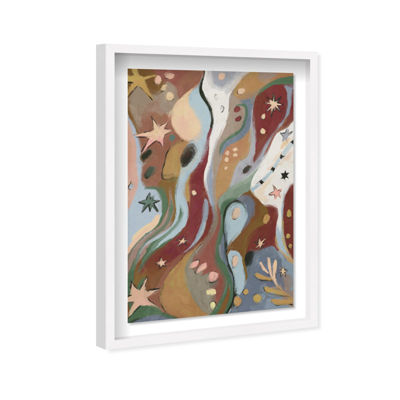 Modern Folk II Shadowbox Abstract Print by Oliver Gal, Black Frame, 10 x 15, 16.5"H x 11.5"W, White Shadowbox