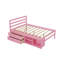 Lit plateforme en bois de taille avec tablettes de rangement amovibles, deux tiroirs de rangement intégrés pour plus de commodité,-997710326-997710328