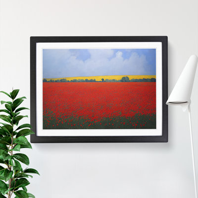 Lush Poppy Field Flowers 1 Piece Single Picture Frame Painting