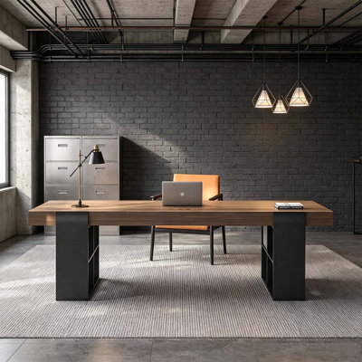Solid wood home office computer desk