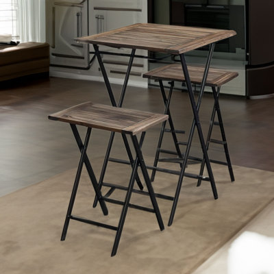 Briona 2 - Person Solid Wood Top Trestle Dining Set