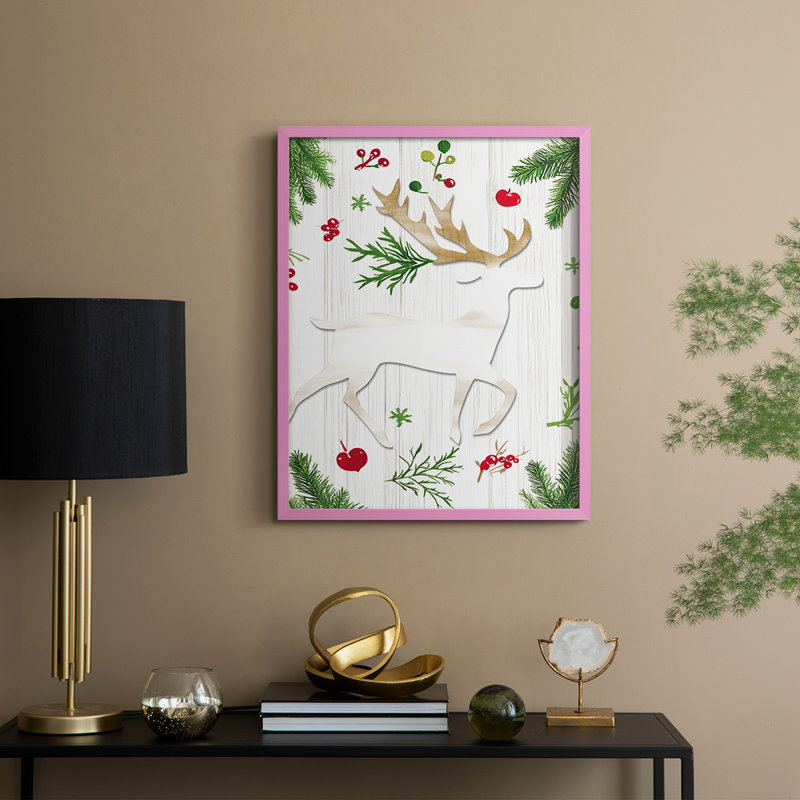 Reproduction encadrée - bois massif, Rose, H 11 po x l 9 po