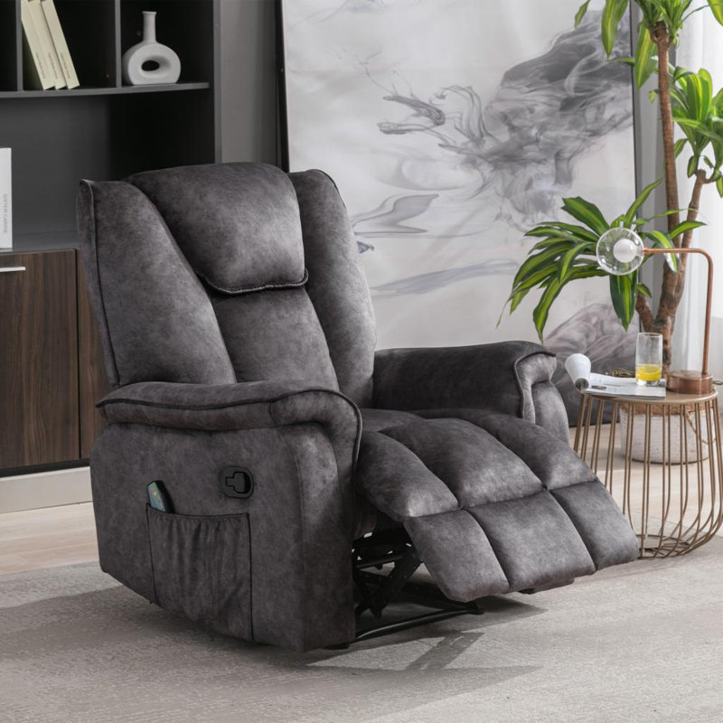 Chaise berçante en velours, gris