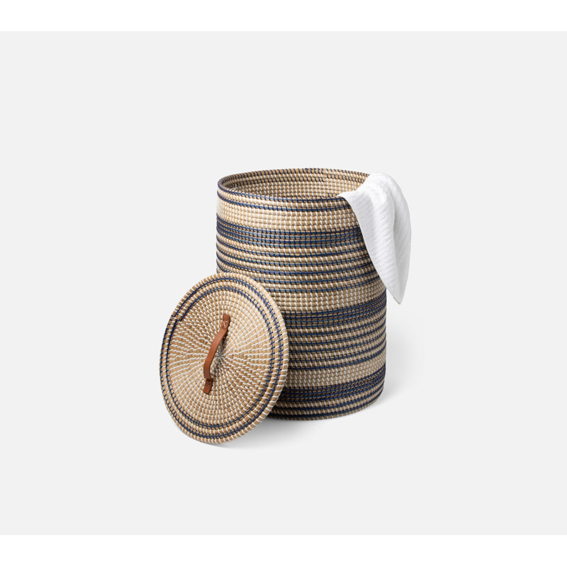 Olinda Hand Woven Seagrass General Basket, Dark Blue
