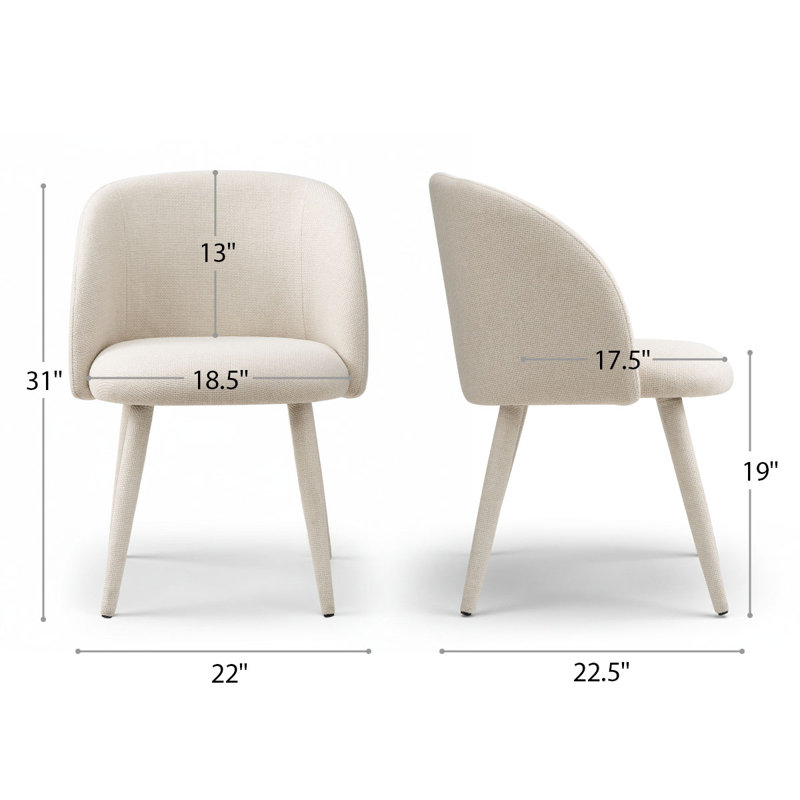 Modern Upholstered Dining Chairs With Arm, Beige