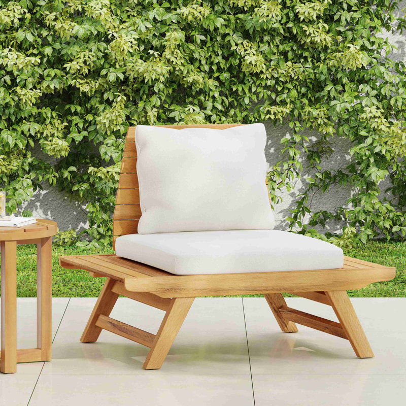 Fauteuil club Sedona, Blanc, Teck