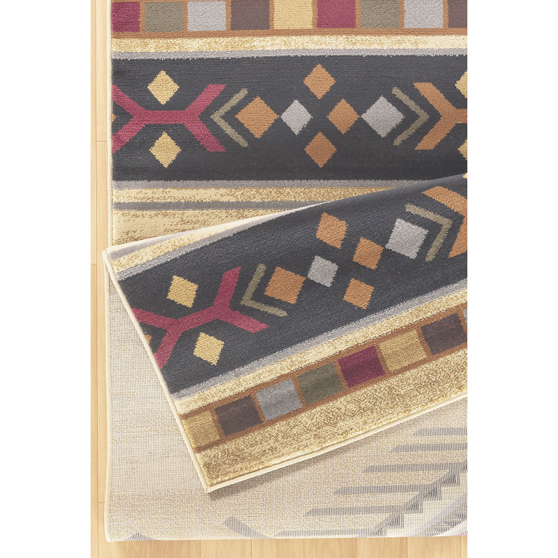 Tapis crème Tribes, Rectangle 5 pi 3 po x 7 pi 3 po