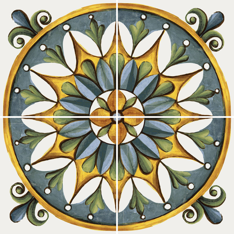 Vita Sole 01 8" x 8" Encaustic Porcelain Glossy Tile