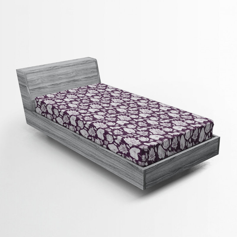 Microfiber Floral Fitted Sheet, Twin XL Fitted Sheet