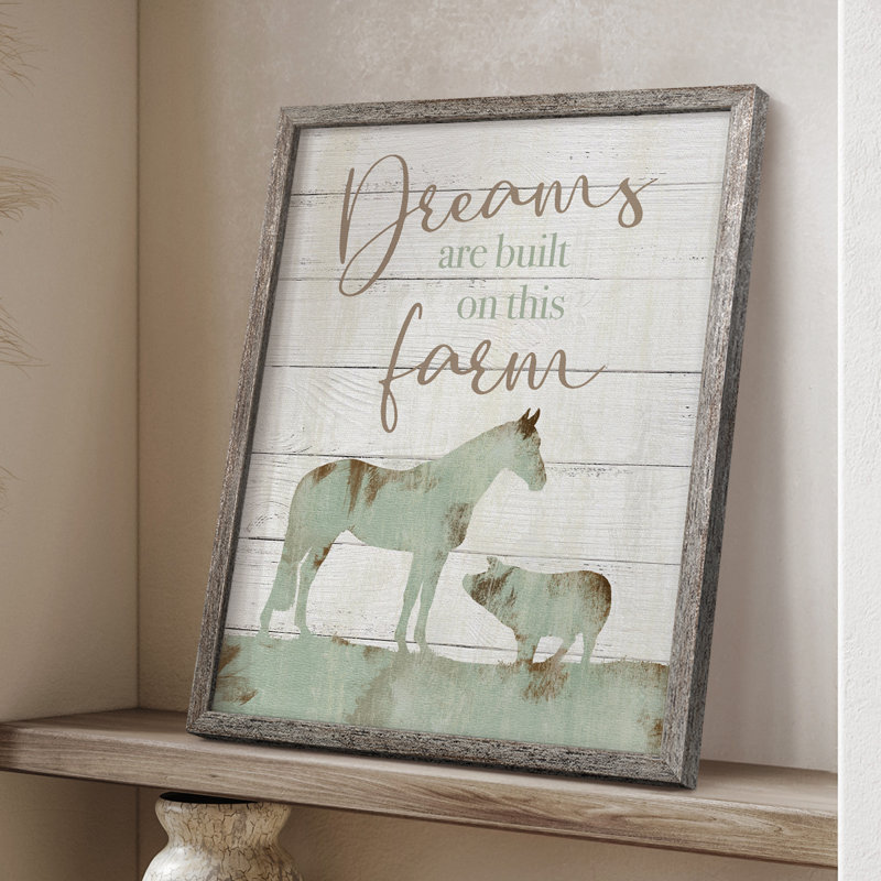 Farmhouse Dreams Framed Print - Solid Wood, 30" H x 24" W