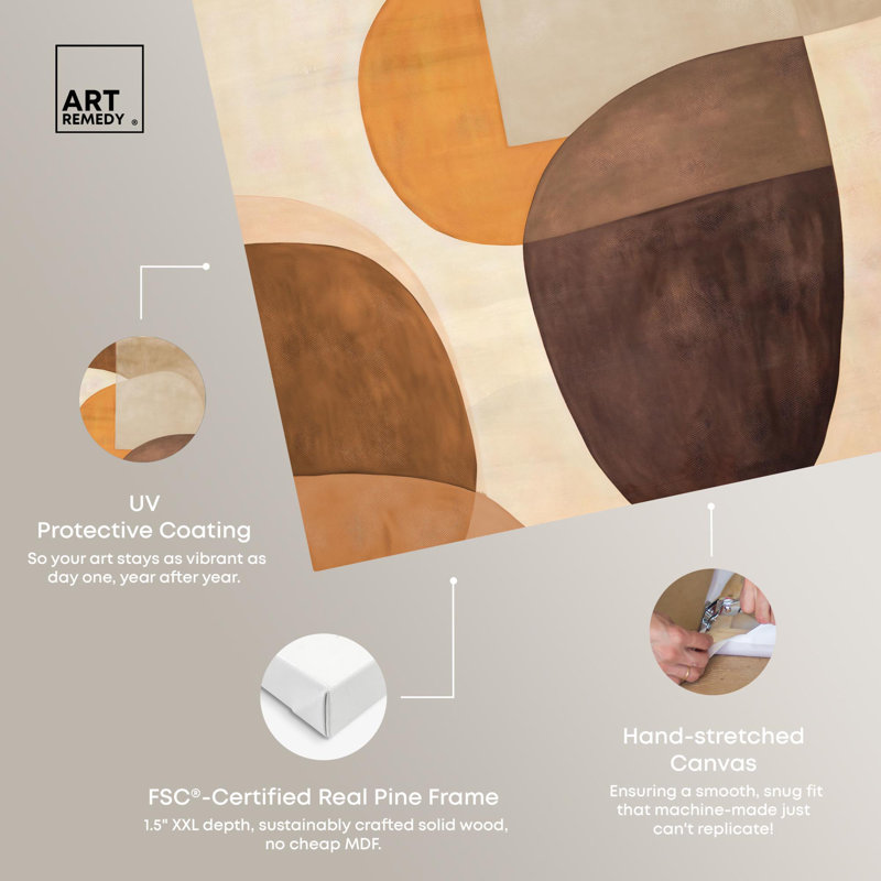 Art mural abstrait Filipa Canvas Midcentury par Art Remedy, Toile tendue, H 15 po x l 10 po
