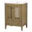 Meuble-lavabo de 24 po avec lavabo en céramique, meuble-lavabo, structure naturelle, rangement abondant, meuble-lavabo simple à installation manuelle, lavabo, support de porte solide,