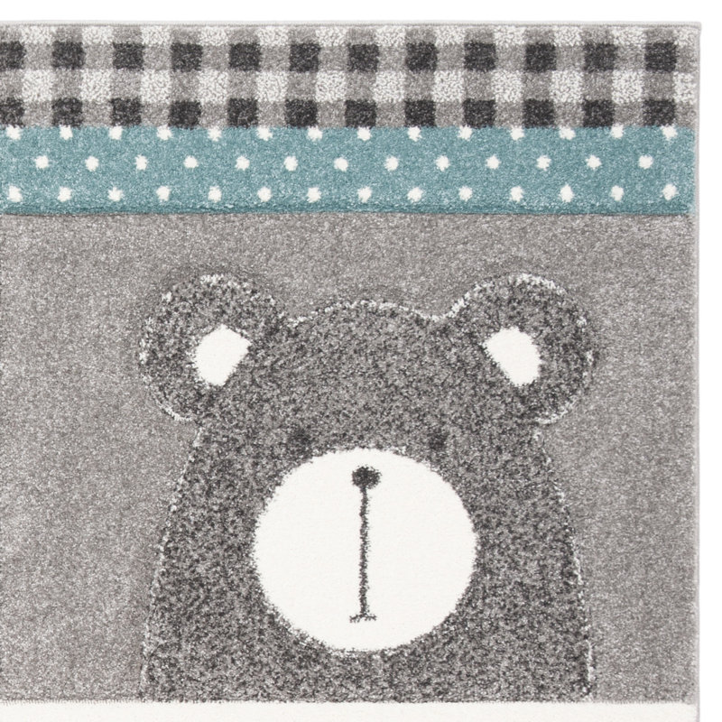 Tapis gris à imprimé animal Glantz, Carré 4 pi