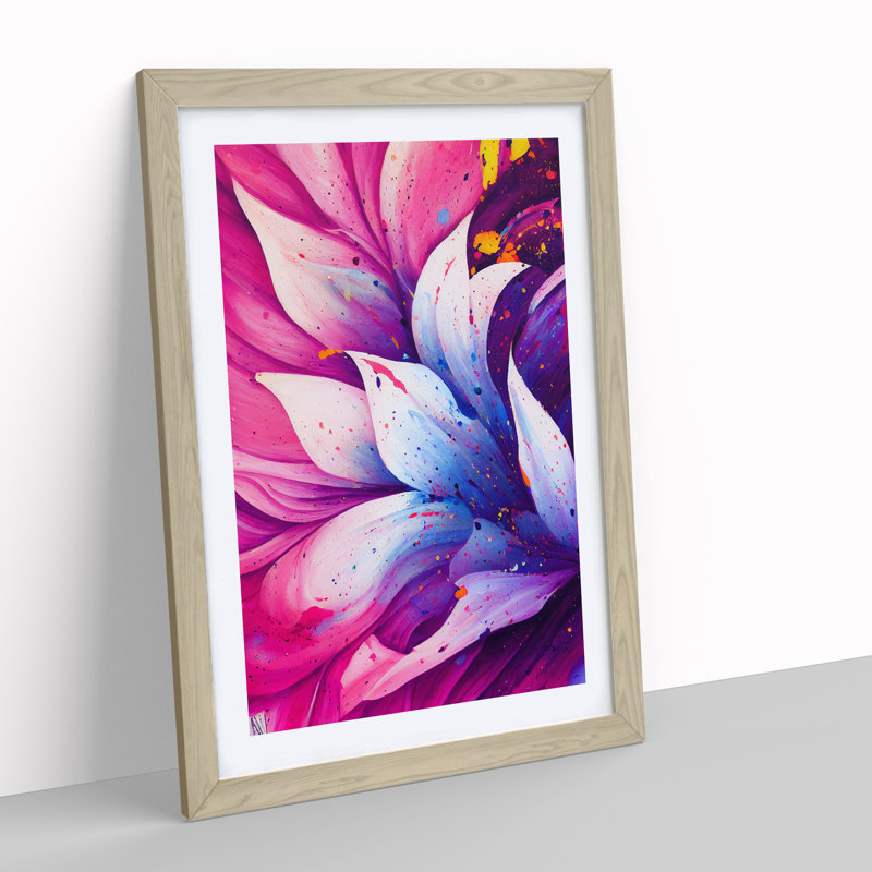 Flower No.5 - Framed Print, 34cm H x 25cm W x 2cm D, Oak