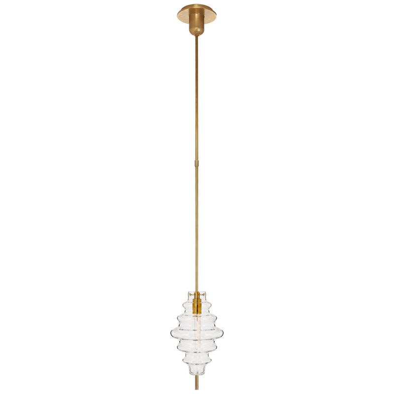 Tableau 1 - Light Pendant, Antique Brass, Clear