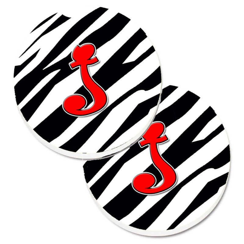 Sous-verre à cogramme initial de q tiger, J, Noir / Rouge