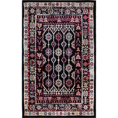 Tapis oriental noir en viscose tissé à la machine 2 pi 2 po x 3 pi 5 po Norresundby