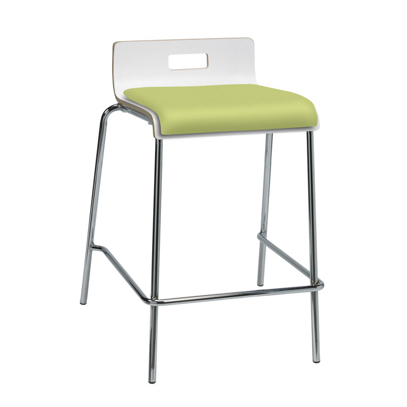 Jive Stool, Avocado Fabric, Natural Back, Counter Stool (25” Seat Height)
