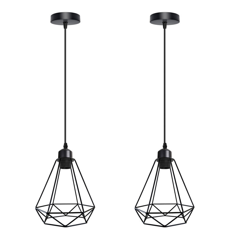 1 - Light Black Geometric Pendant, No