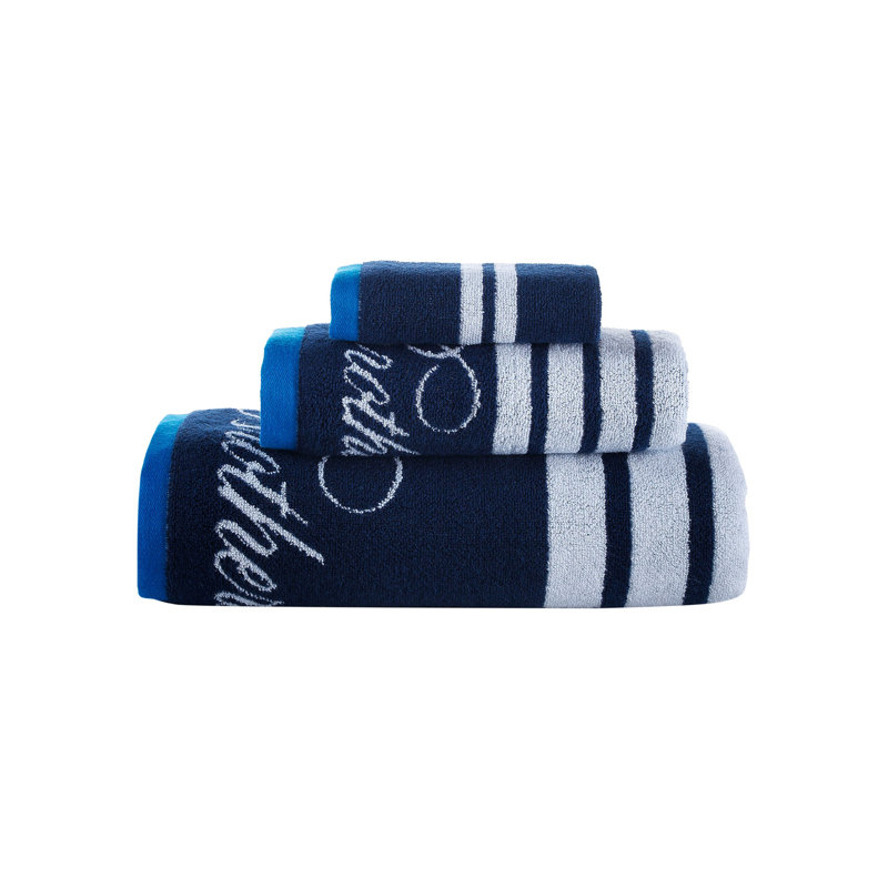 Ensemble de serviettes 3 pièces en coton turc, Marine