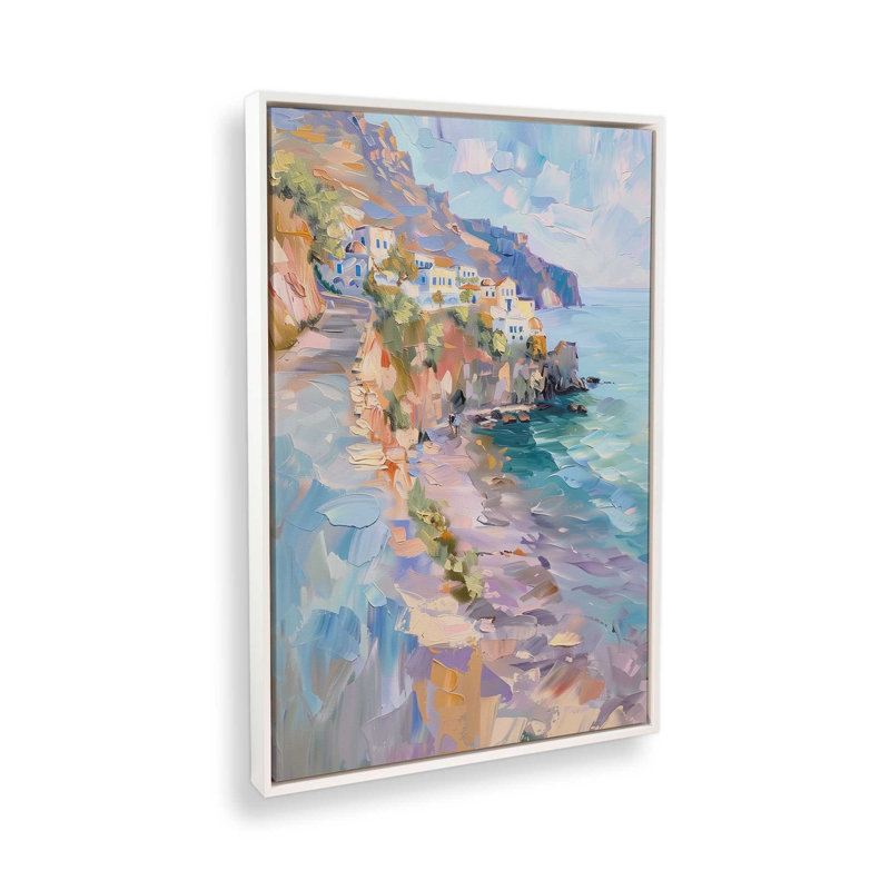 Côte pastel Amalfi I, H 19 po x l 13 po, Blanc opaque, Cadre flottant