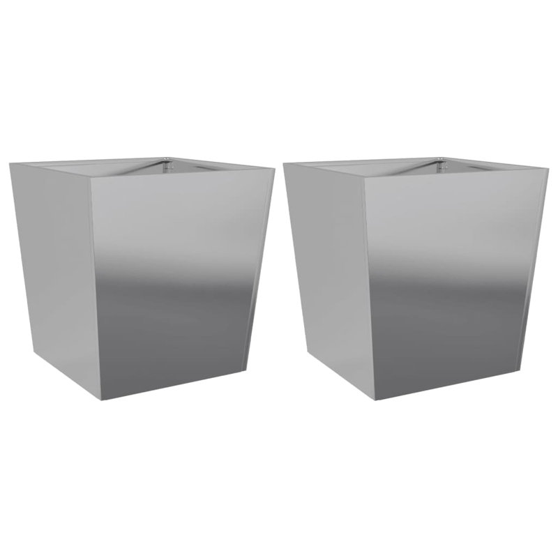 Chaely Metal Planter, 19.69" H x 19.69" W x 19.69" D, Gray, 2