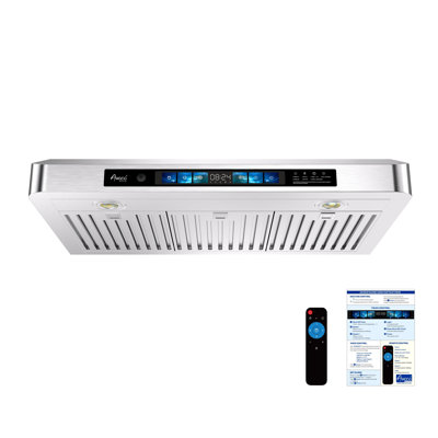 Hotte sous un meuble à conduit 36 po 800 CFM Awoco en acier inoxydable avec commande vocale / tactile / tactile