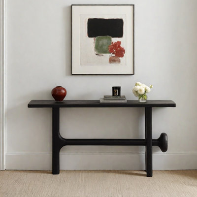 Wabi-Sabi Style Solid Ash Wood Entryway Table