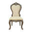 Chaise d'appoint beige et chêne antique avec garniture cloutée (ensemble de 2)