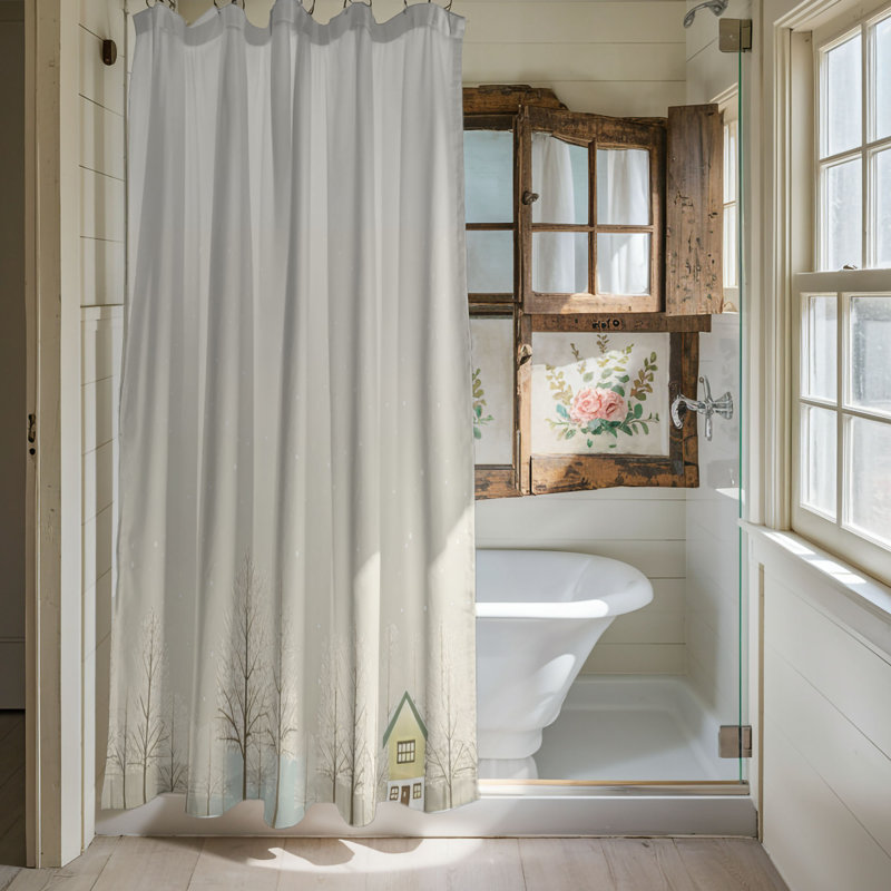 Rideau de douche Winter Hearth - Premium, L 71 po x L 74 po