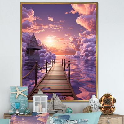 «Dreamy Sky Horizon with Cloud II» - art mural océan côtier