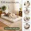 Canapé-lit futon double convertible pleine grandeur, canapé-lit beige avec poignée, coussins amovibles et housse lavable pour les petits espaces-1122044604-1122044606