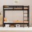 Lit superposé simple au-dessus de simple en bois massif, lits superposés simples pour enfants et adultes avec garde-corps pleine longueur, aucun sommier requis-776491449