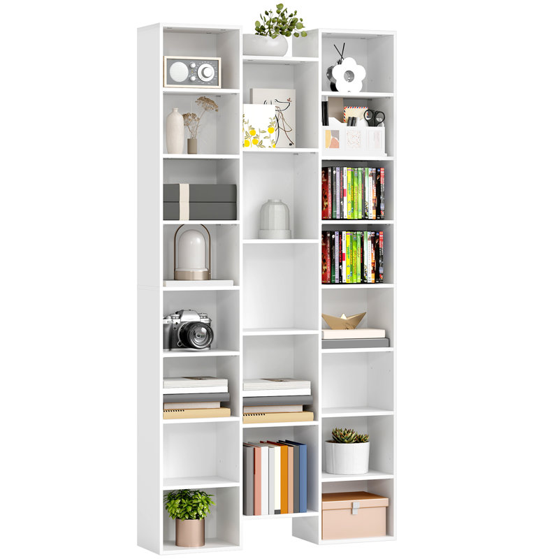 181cm H x 89.5cm W Particle Board Cube Bookcase, White