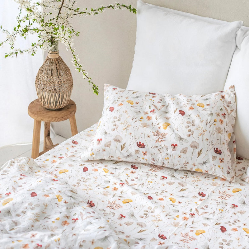 White Duvet Cover Set Aesthetic Floral Bedding Set Chic Lovely White Chic Bedding Set, King Duvet Cover + 2 King Pillowcases