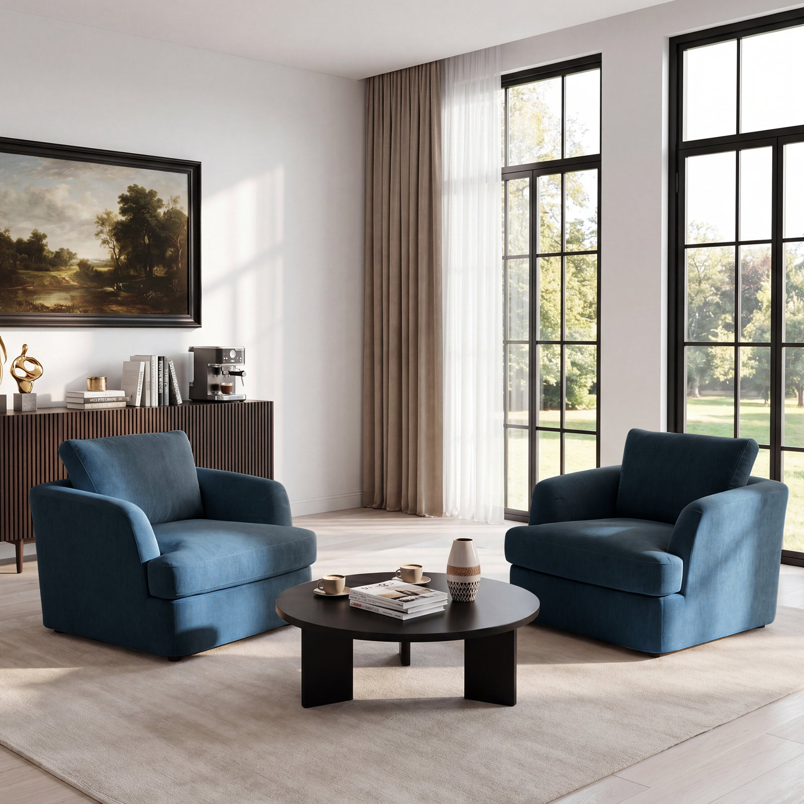 Alameda Velvet Armchair, Pacific Velvet