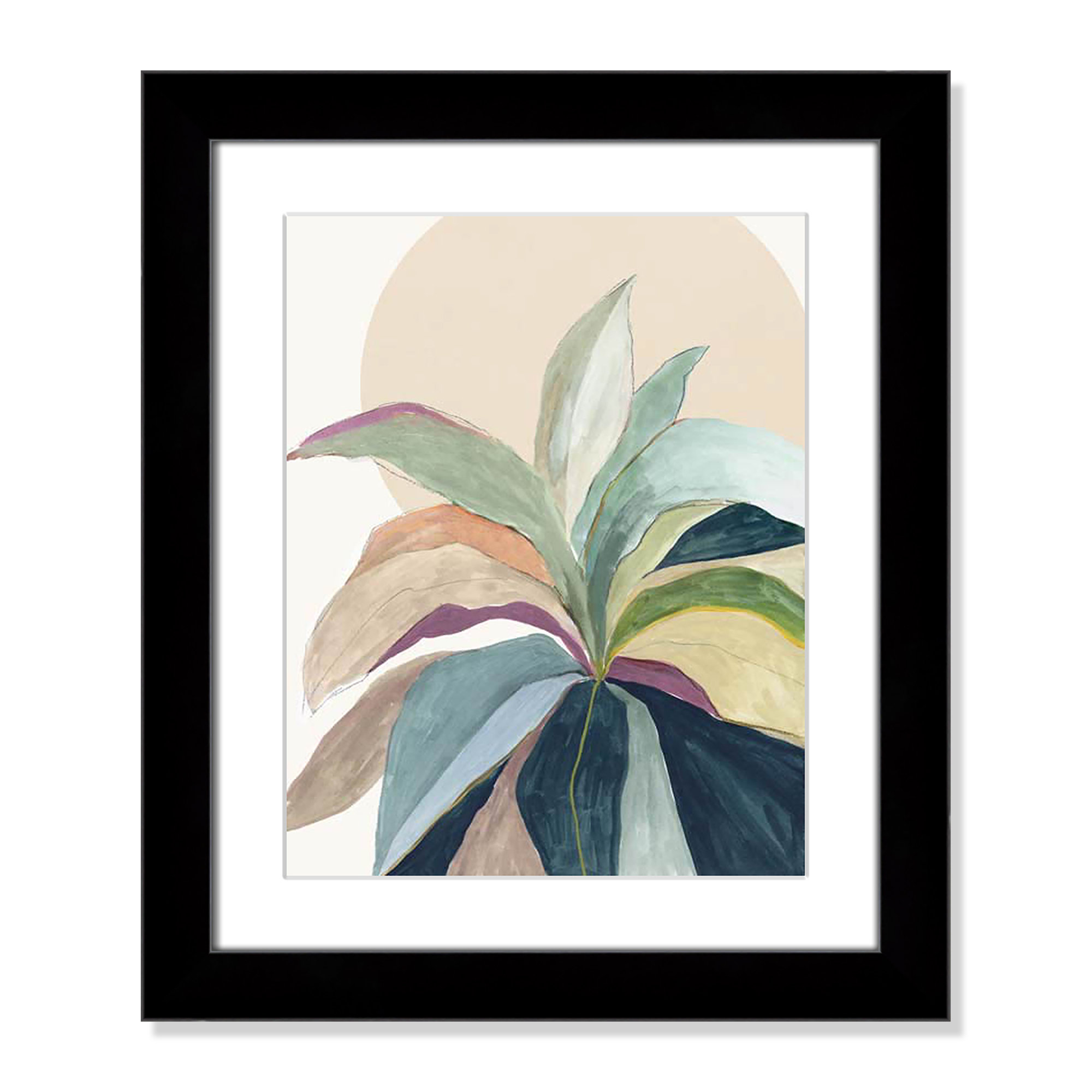 Sherbrooke Sunny Bright Leaves II Framed On Paper by Asia Jensen Print, Black Cube Frame Matted