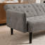 Canapé-lit de 72 po - Dossier pliant convertible en lit double avec porte-gobelet et table rabattable - Canapé en lin compact pour petits espaces - Assemblage facile, gris-1590825638