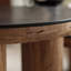 Table basse ronde en bois massif Wabi-sabi