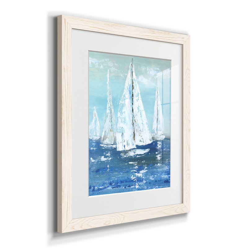 White Sails - Reproduction d'art sur papier encadrée, H 20 po x l 17 po x P 1,5 po, Blanc
