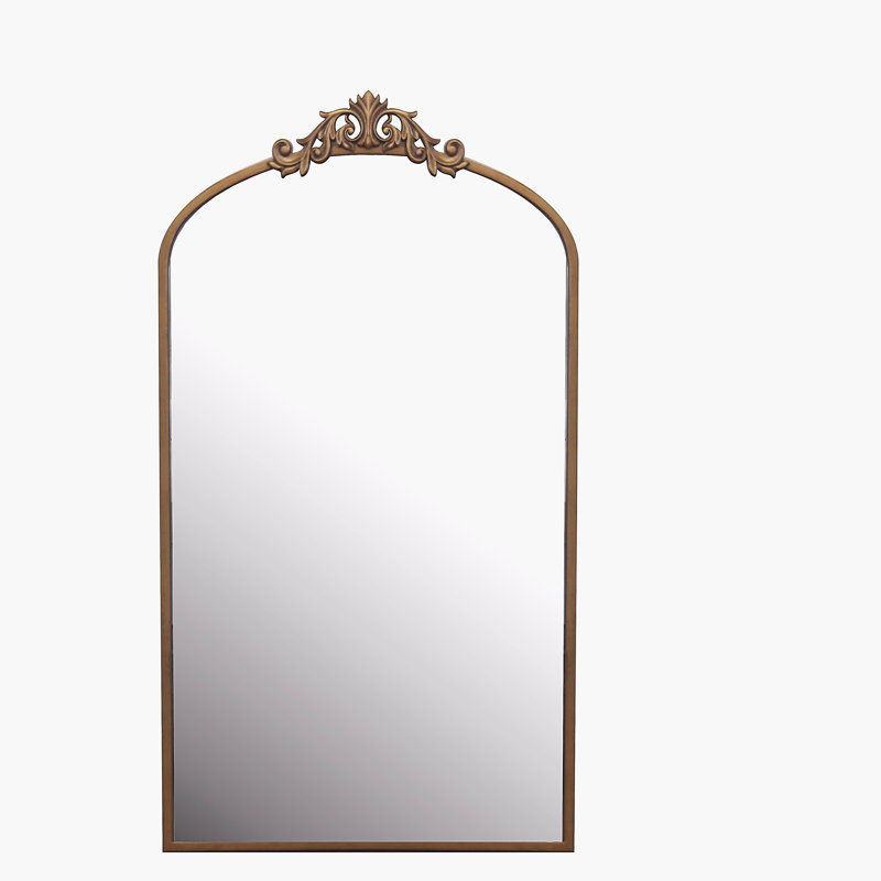 Wall Mirror 43x24 Inch Vintage Ornate Arched Floor Mirror Metal Framed Mirror Dressing Mirror