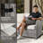 12- Piece No - Assembly Wicker Outdoor Patio Furniture Set with ottoman.include Cushions and table-267938086