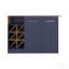 Armoire de cuisine Kronos Azul et chêne naturel avec îlot, porte-bouteilles et tablette