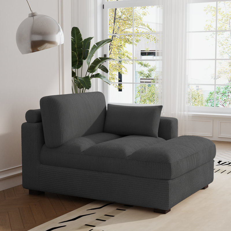 Bentura Chaise Lounge, Grey, Right Hand Facing