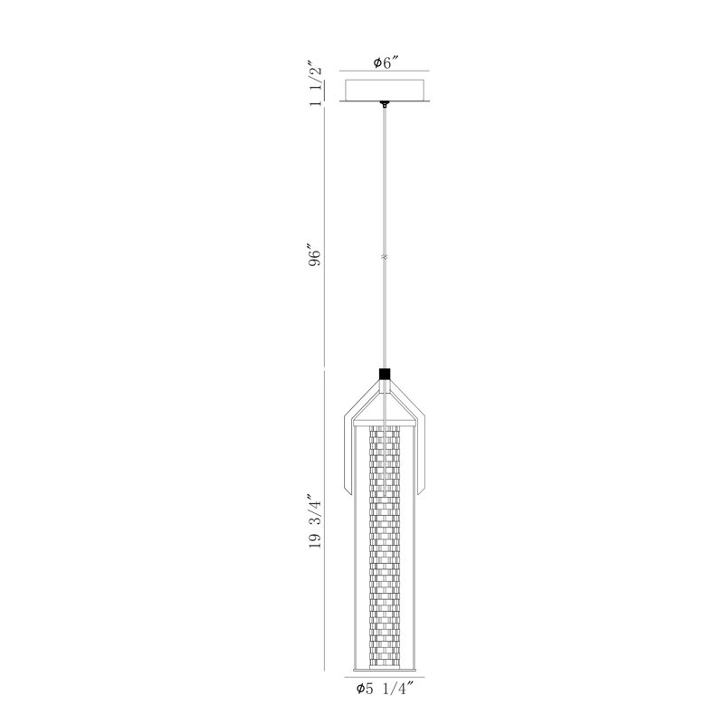 Espada 1 Light Pendant, Polished Nickel