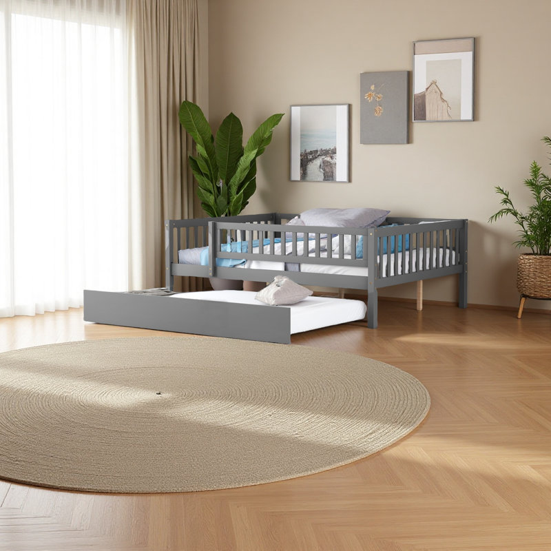 Daybed with Trundle Bed, Gray